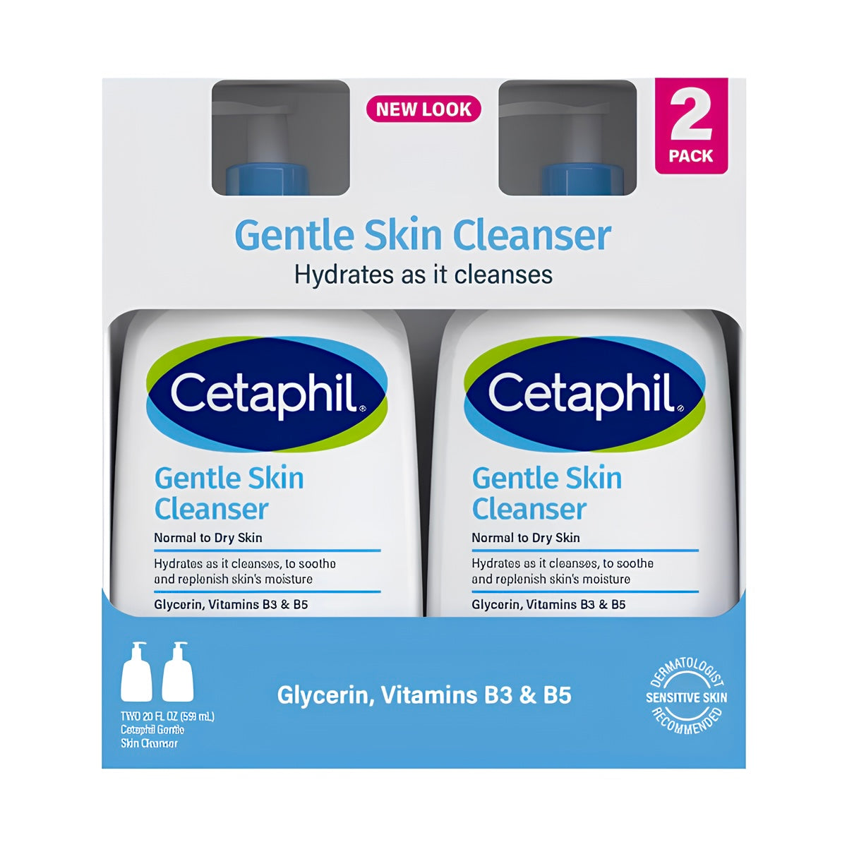 Cetaphil Gentle Skin Cleanser, 20 fl oz, 2-pack
